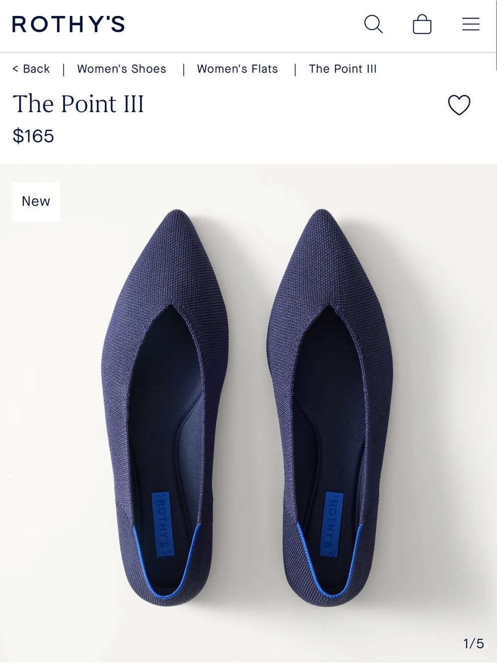 Rothy’s The Point Navy Slip Ons